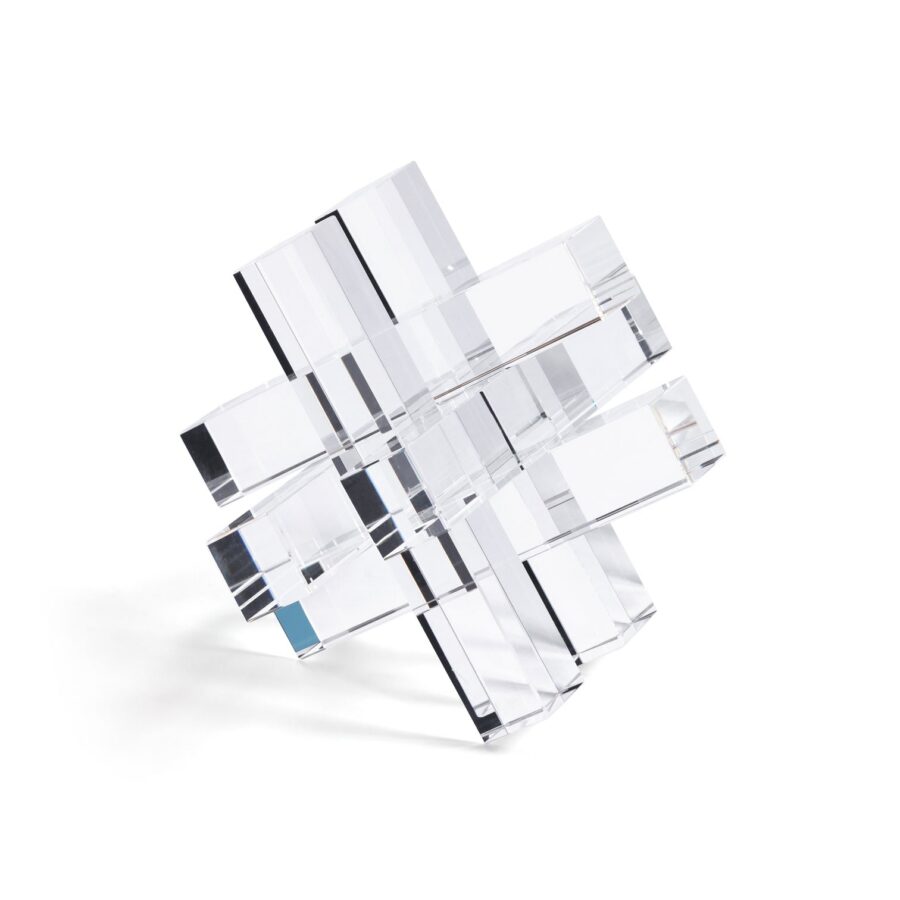 Crystal Glass Interlocking Bookends
