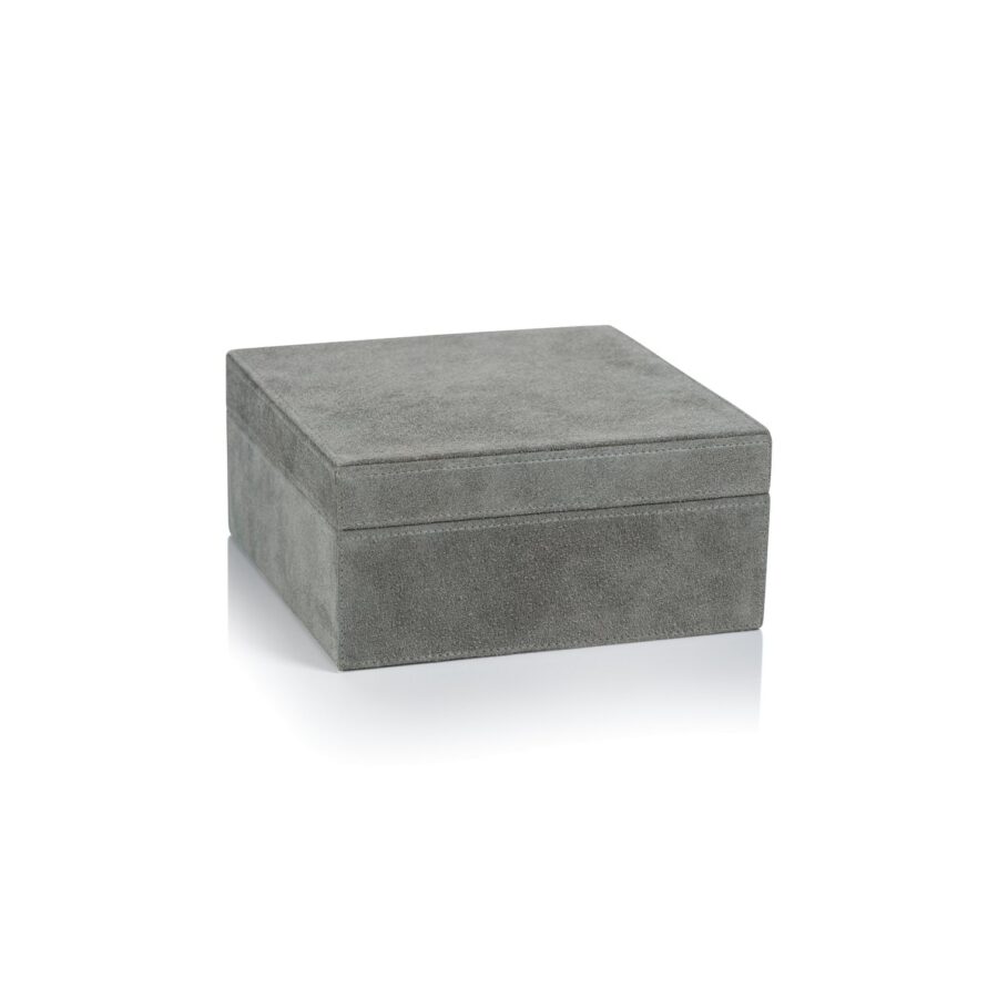 Shoreline Gray Suede Storage Box